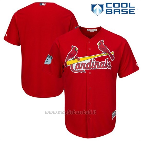 Maglia Baseball Uomo St. Louis Cardinals St Louis Scarlet 2017 Allenamento Primaverile Cool Base